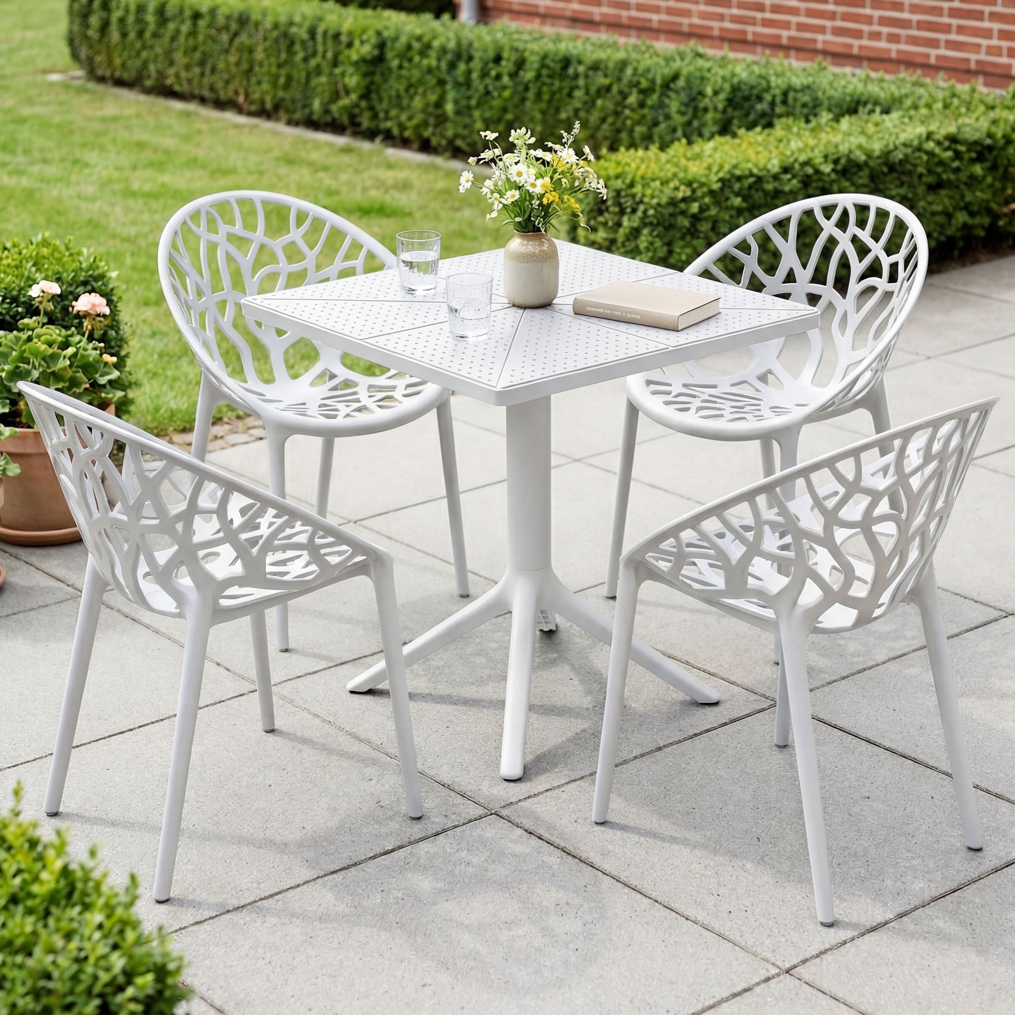 Tuinmeubelset Neriva met 4 stoelen