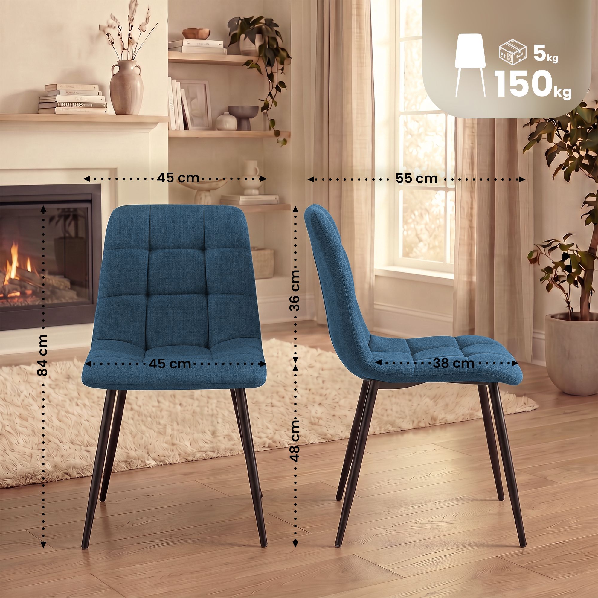 Set van 2 eetkamerstoelen Tilde