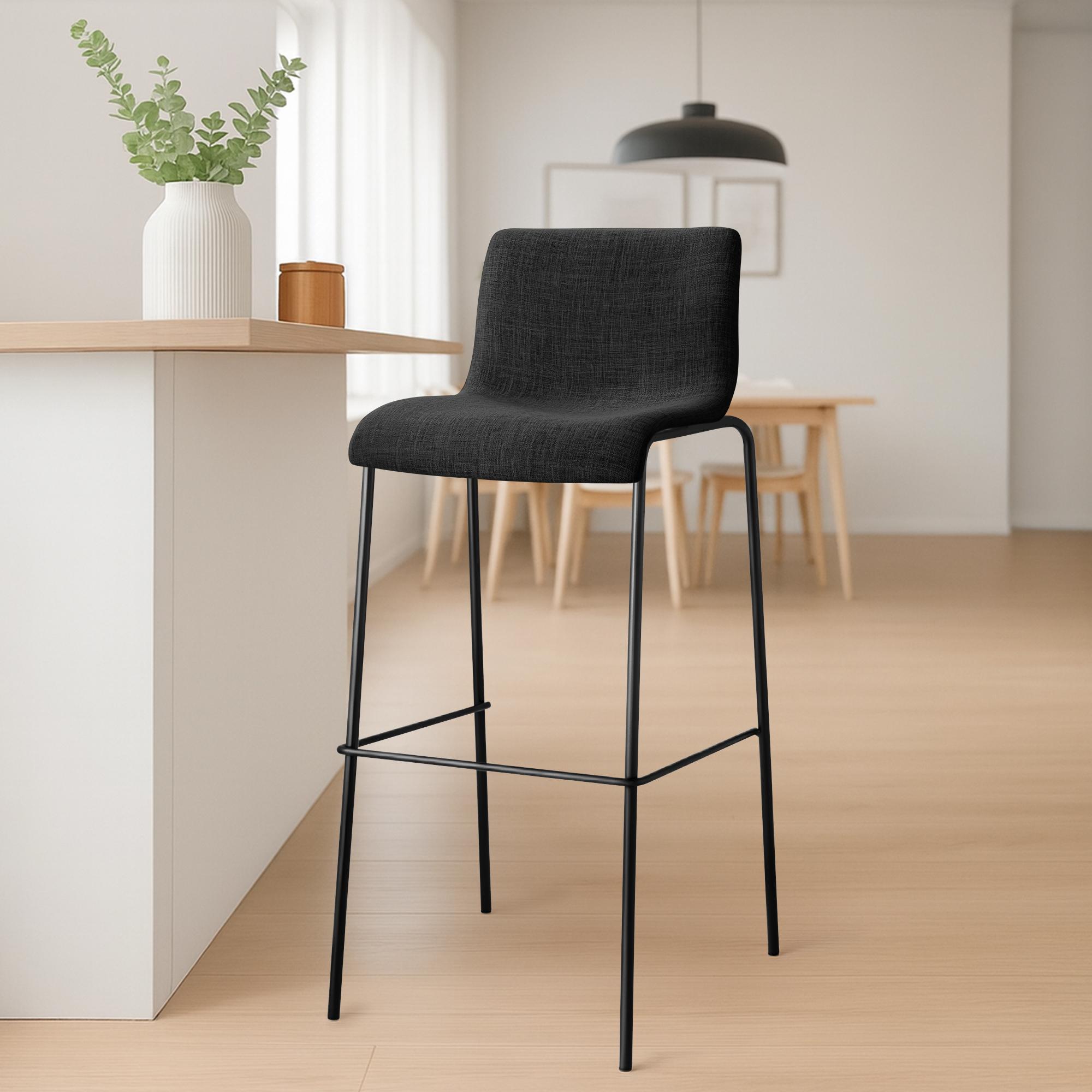 Barkruk Hover stof met 4-poot onderstel