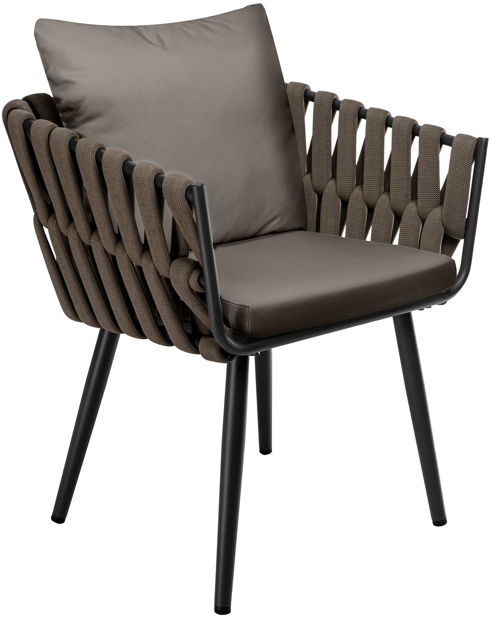 Tuinstoel Lombardia taupe met zitkussen