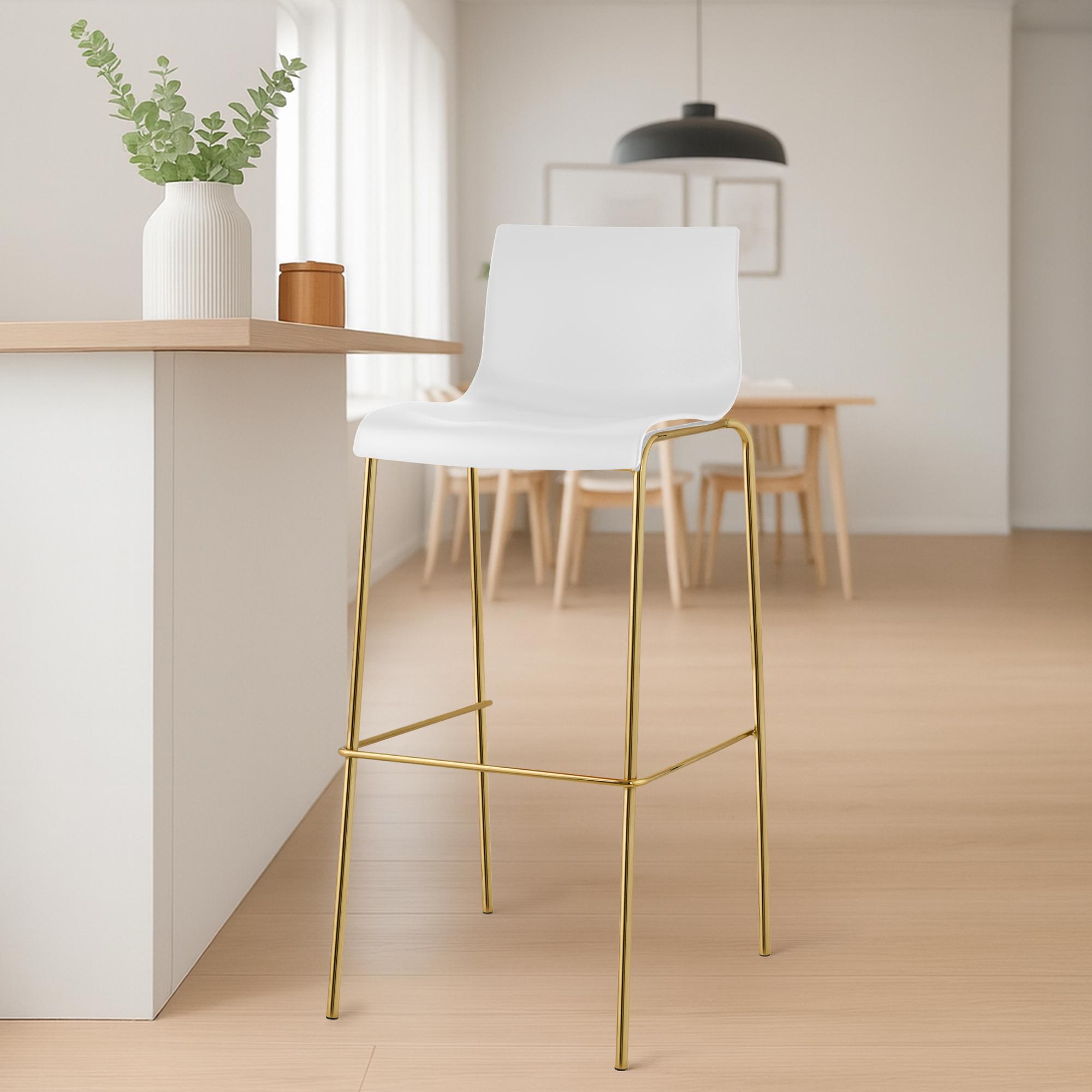 Set van 2 barkrukken Hover Kunststof Vierpoot Goud