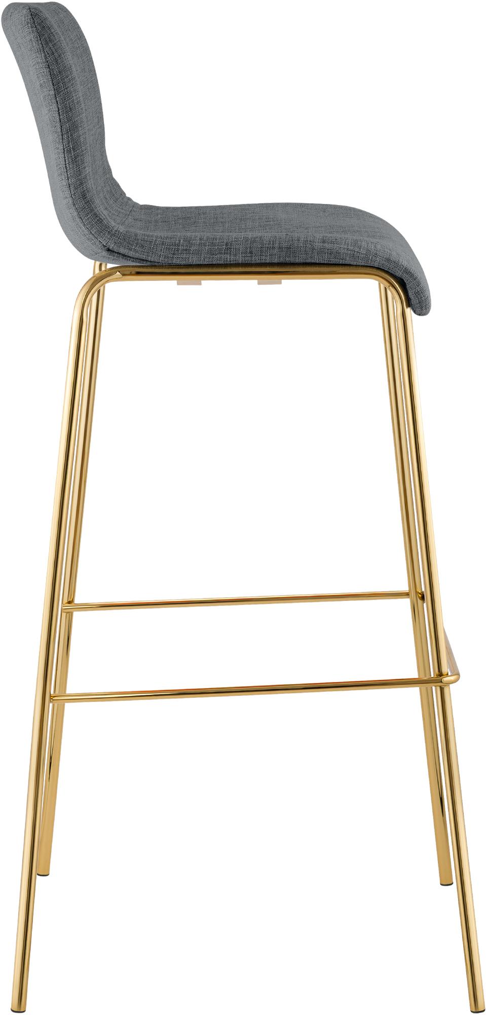 Barkruk Hover stof met vierpootsframe in goudkleur
