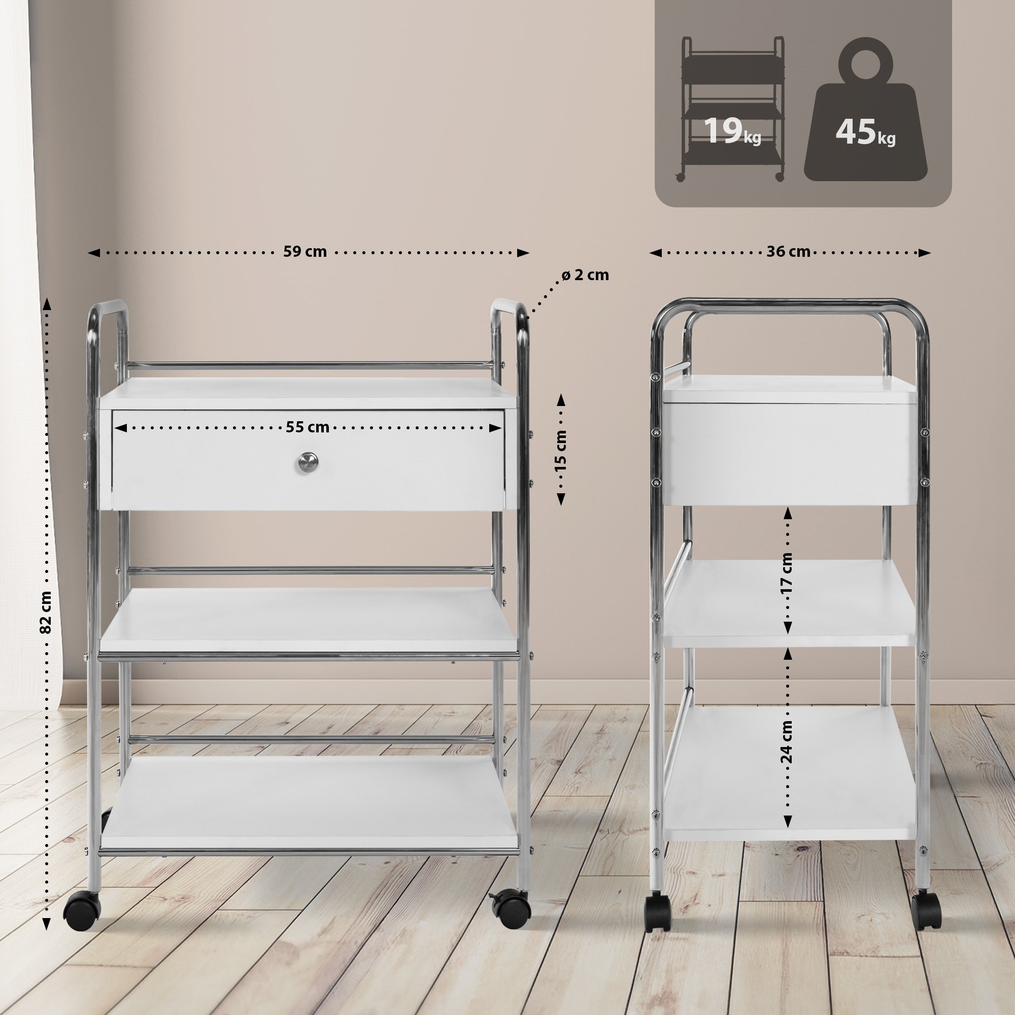 Cosmetica-apparatenwagen PL912