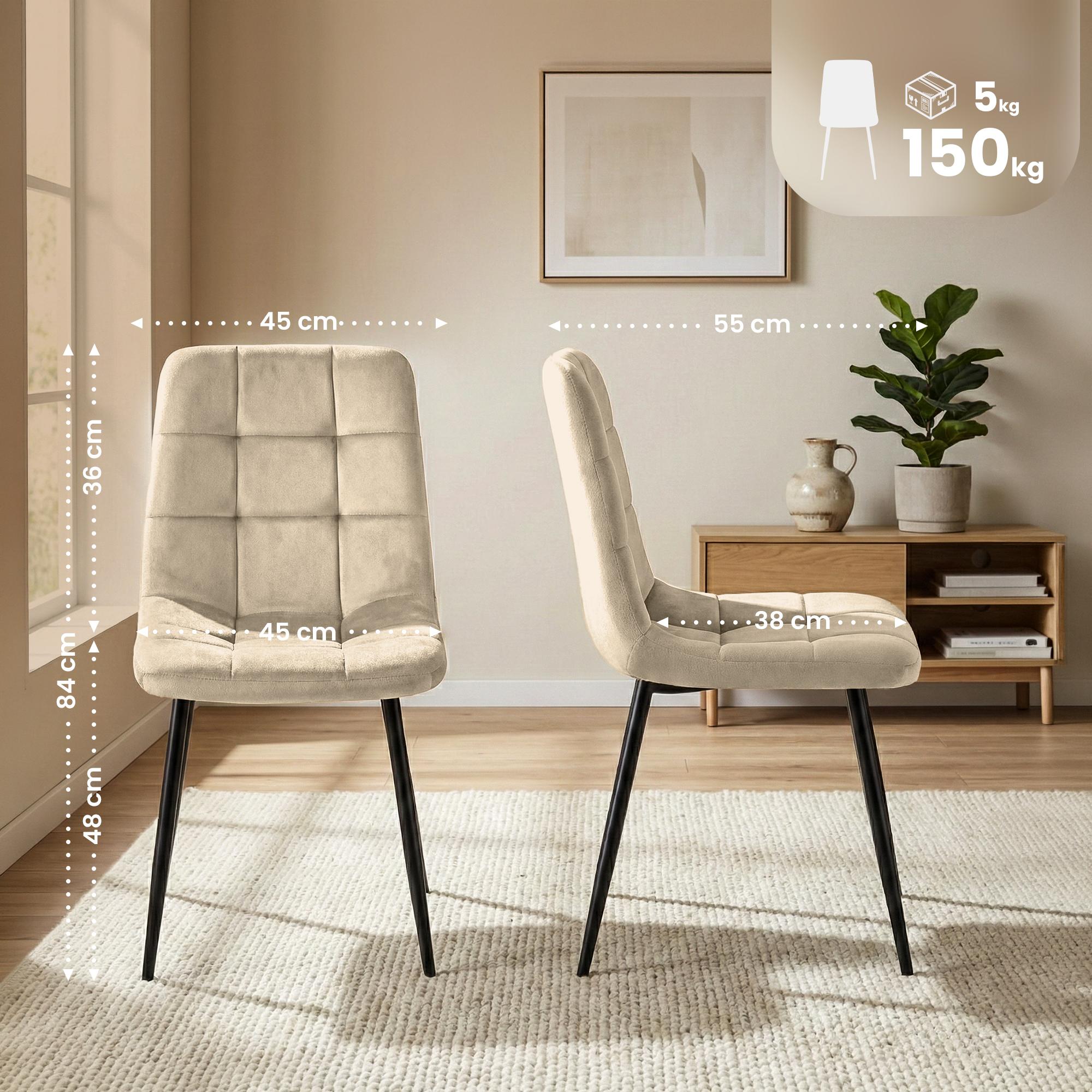 Set van 4 Eetkamerstoelen Antibes Fluweel