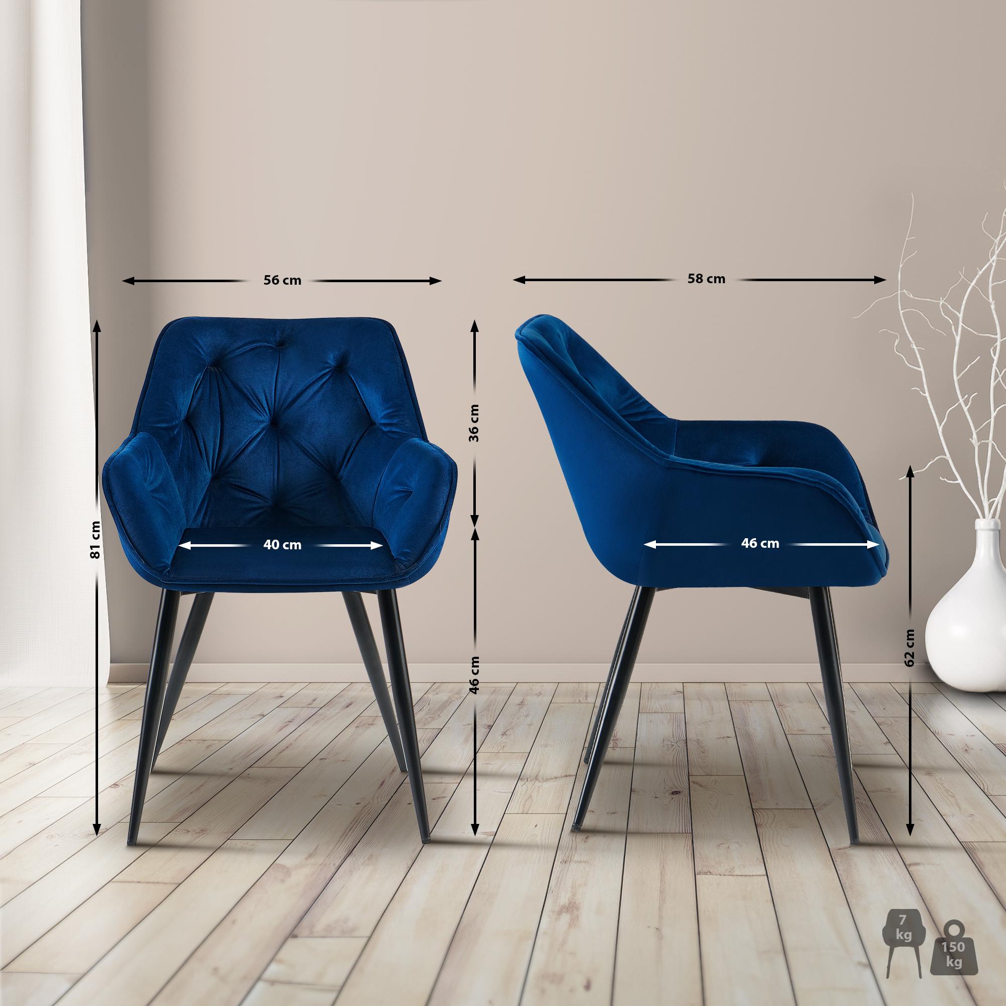 Eetkamerstoel Cassis met fluwelen bekleding