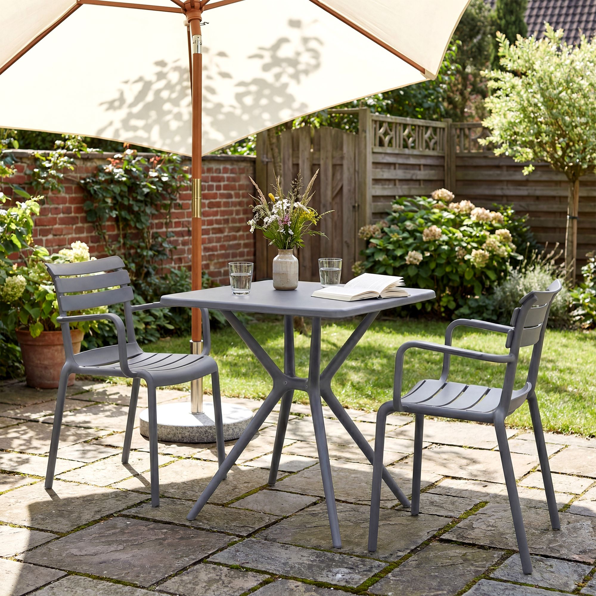 Tuinmeubelset Avena met 2 stoelen