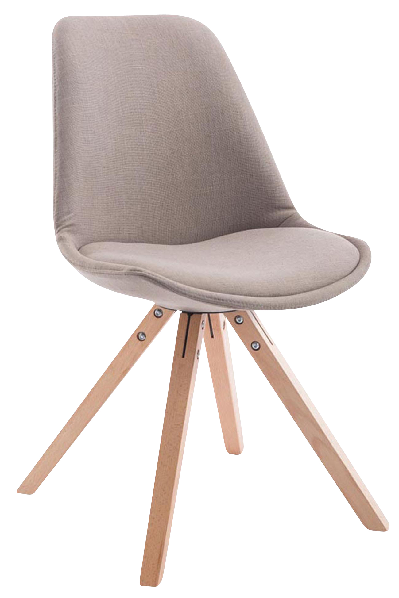 Set van 4 eetkamerstoelen Toulouse stof vierkant