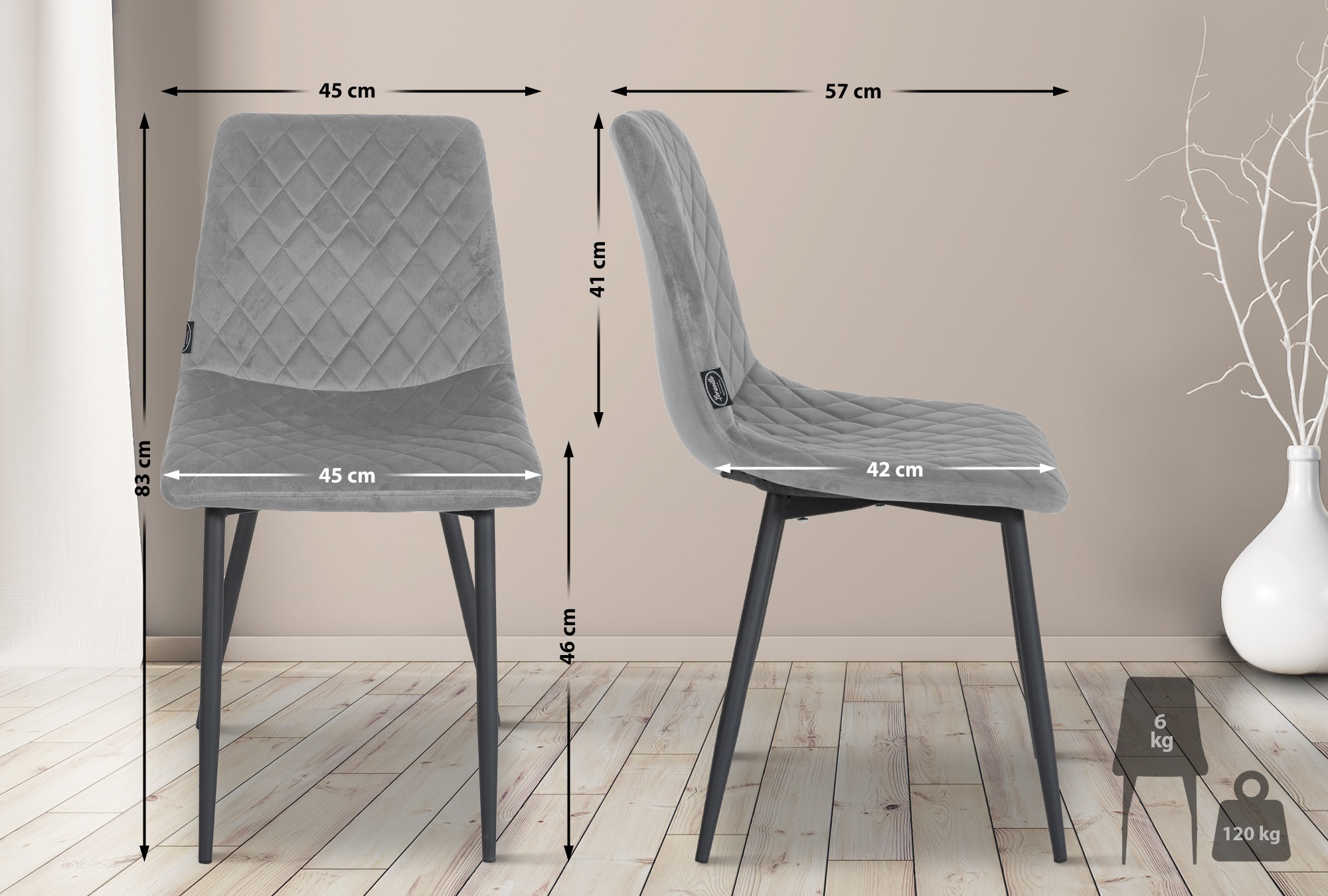 Set van 4 stoelen Telde Fluweel