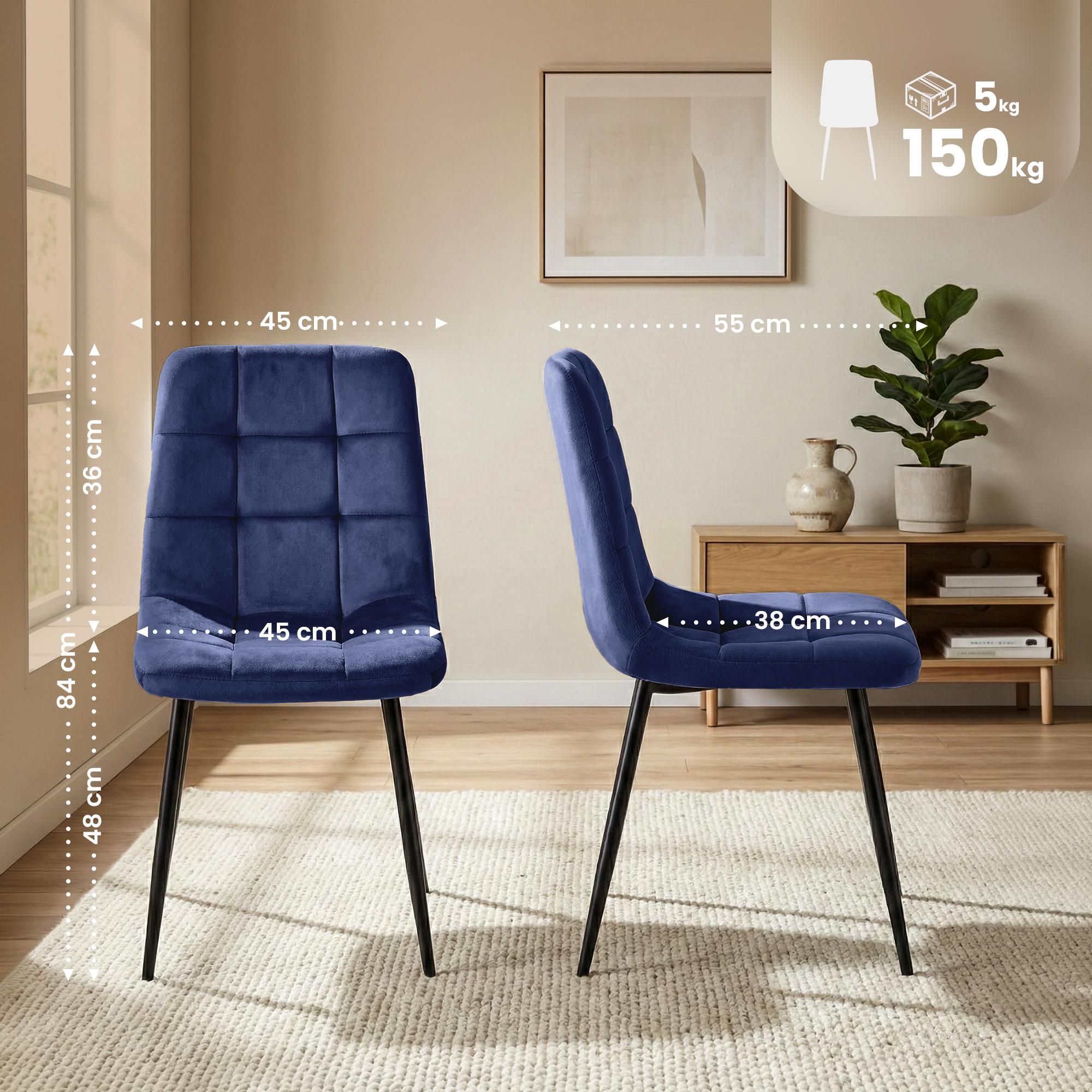 Set van 4 Eetkamerstoelen Antibes Fluweel
