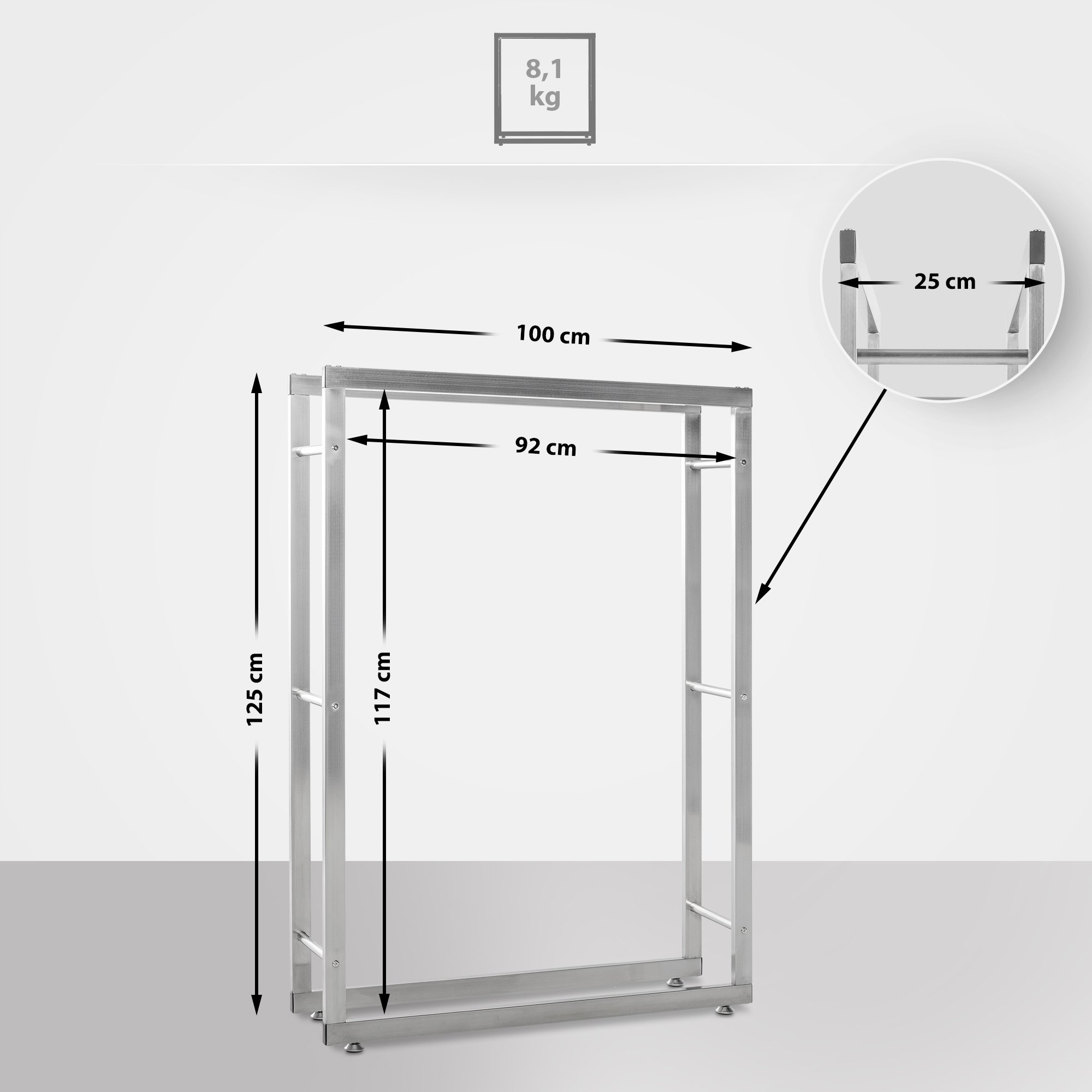 Houtopslag Keri V2 RVS