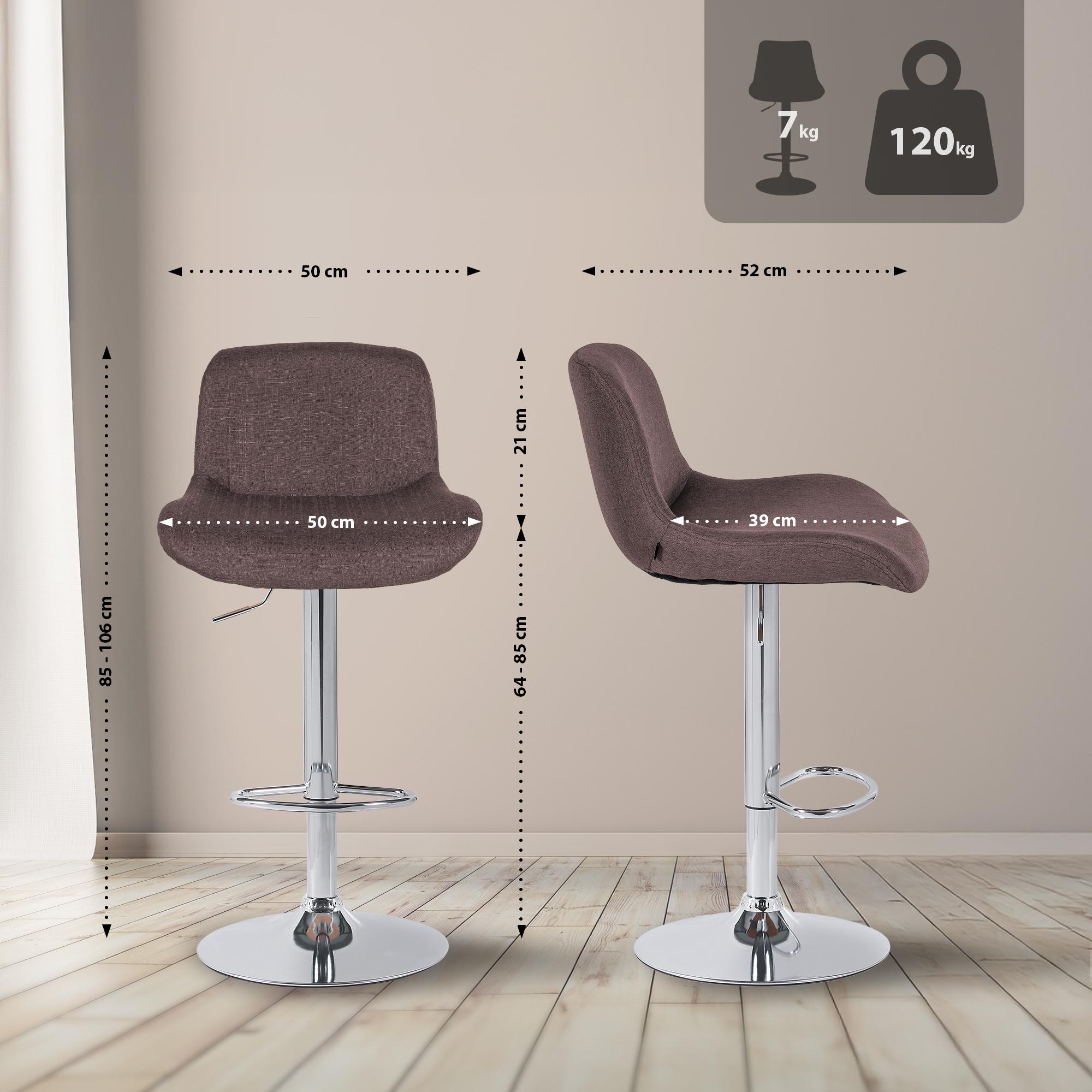Set van 2 barkrukken Solon chroom