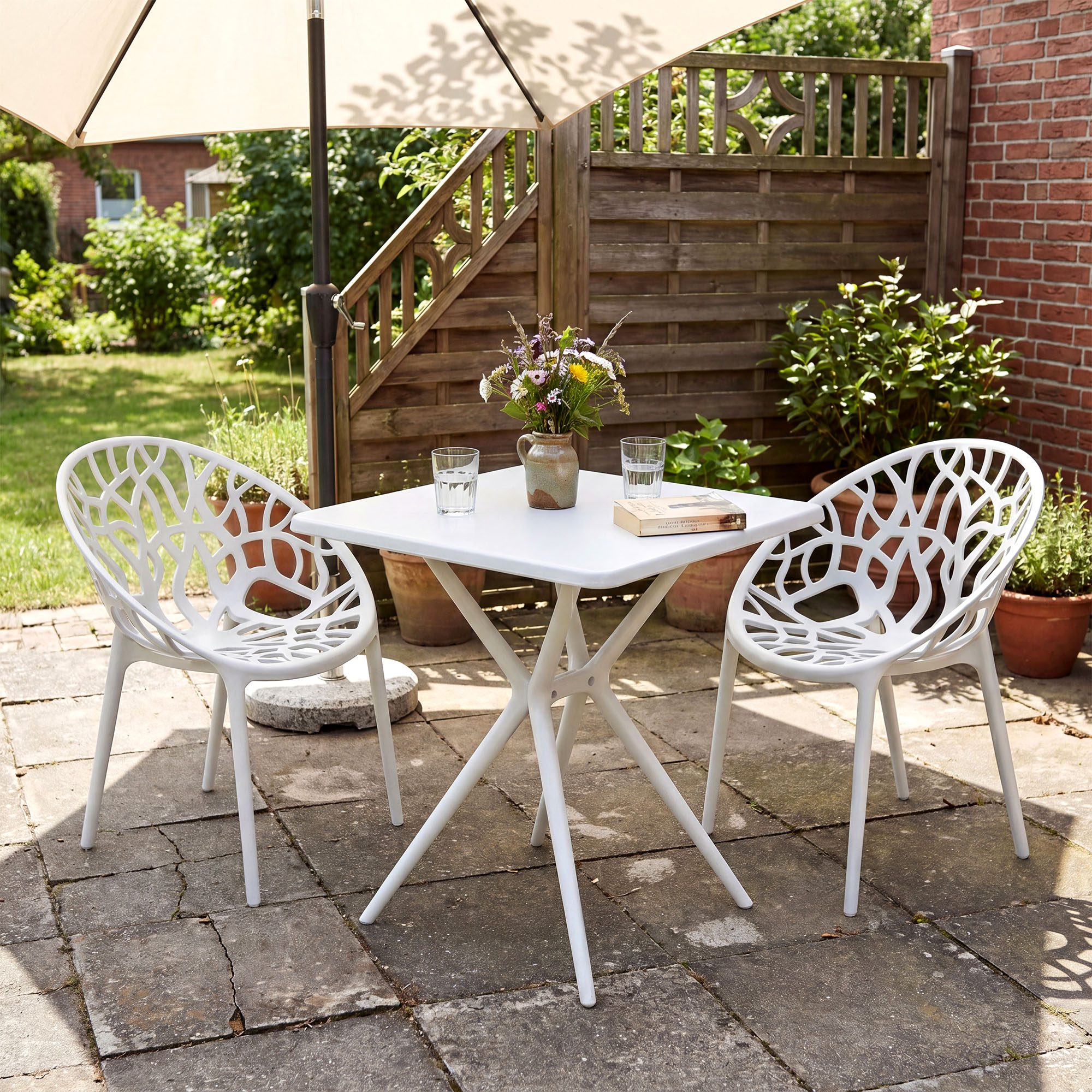 Tuinmeubelset Lumera met 2 stoelen