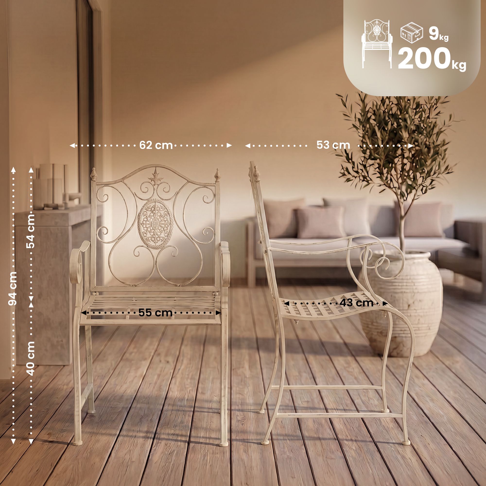 Set van 2 tuinstoelen Punjab