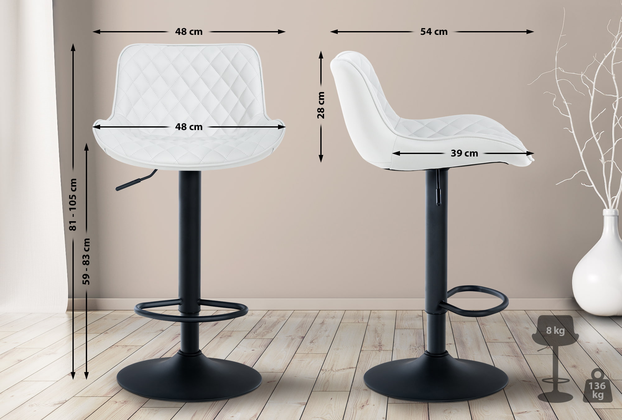 Set van 2 barkrukken Minosa