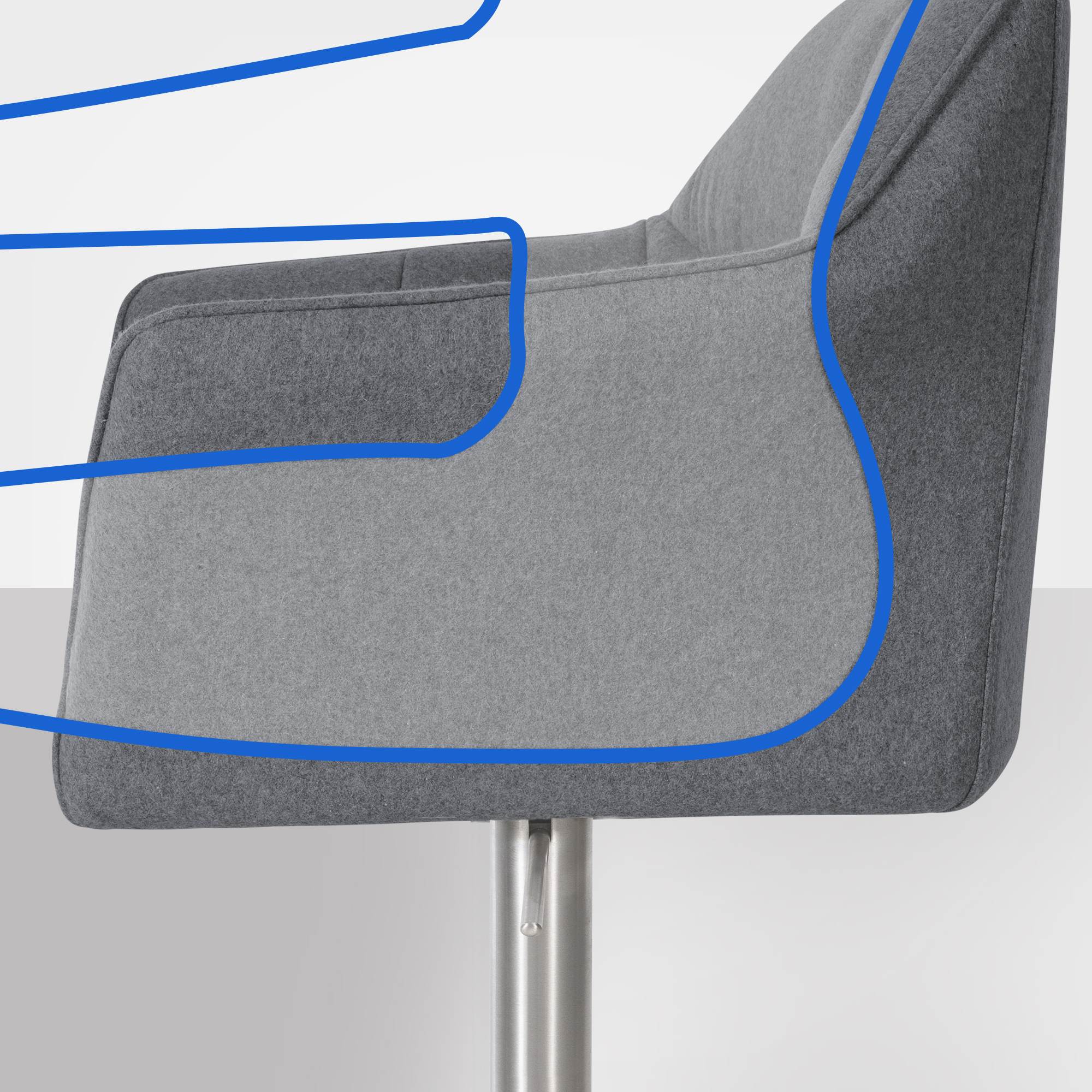 Barkruk Damaso met viltbekleding