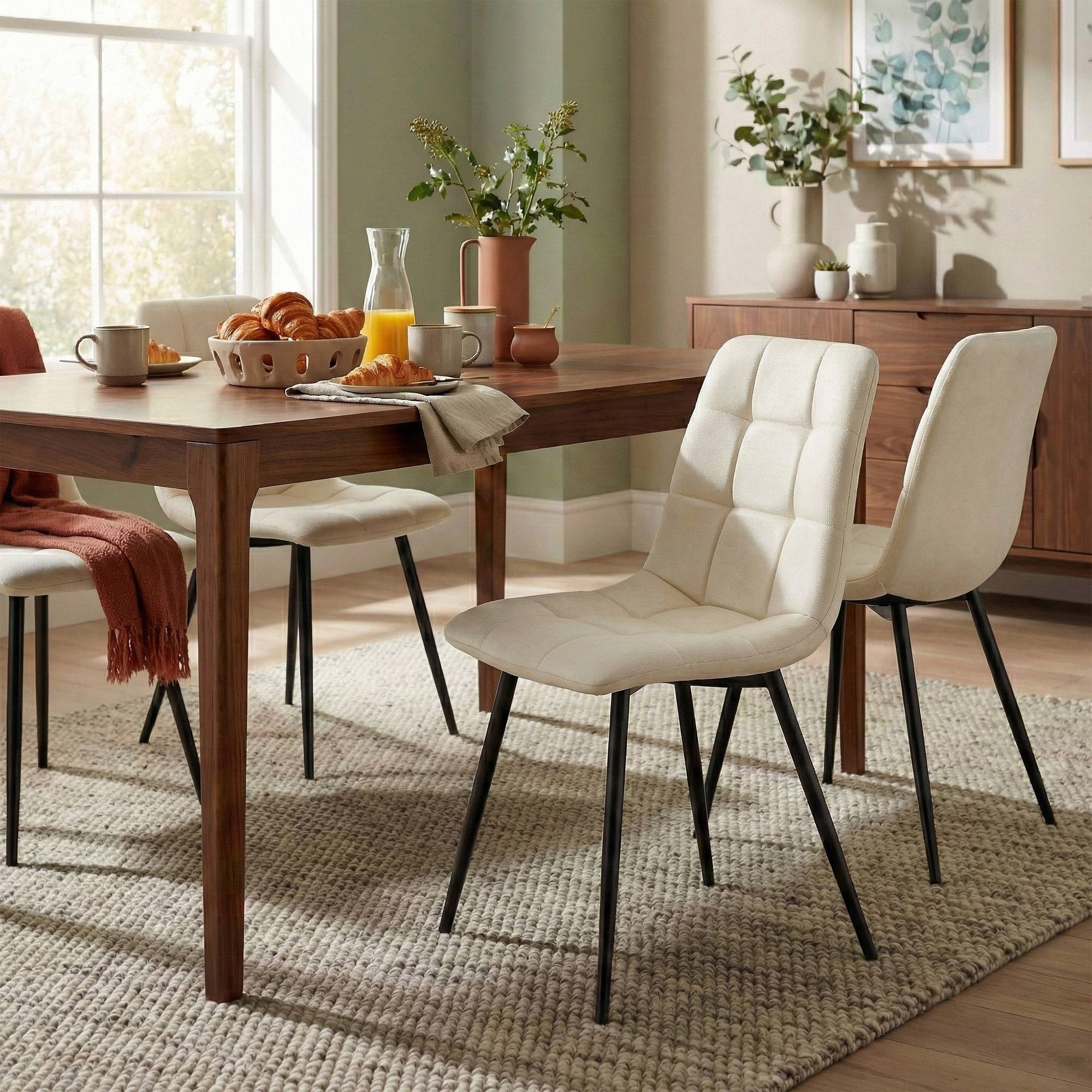 Set van 4 eetkamerstoelen Antibes stof