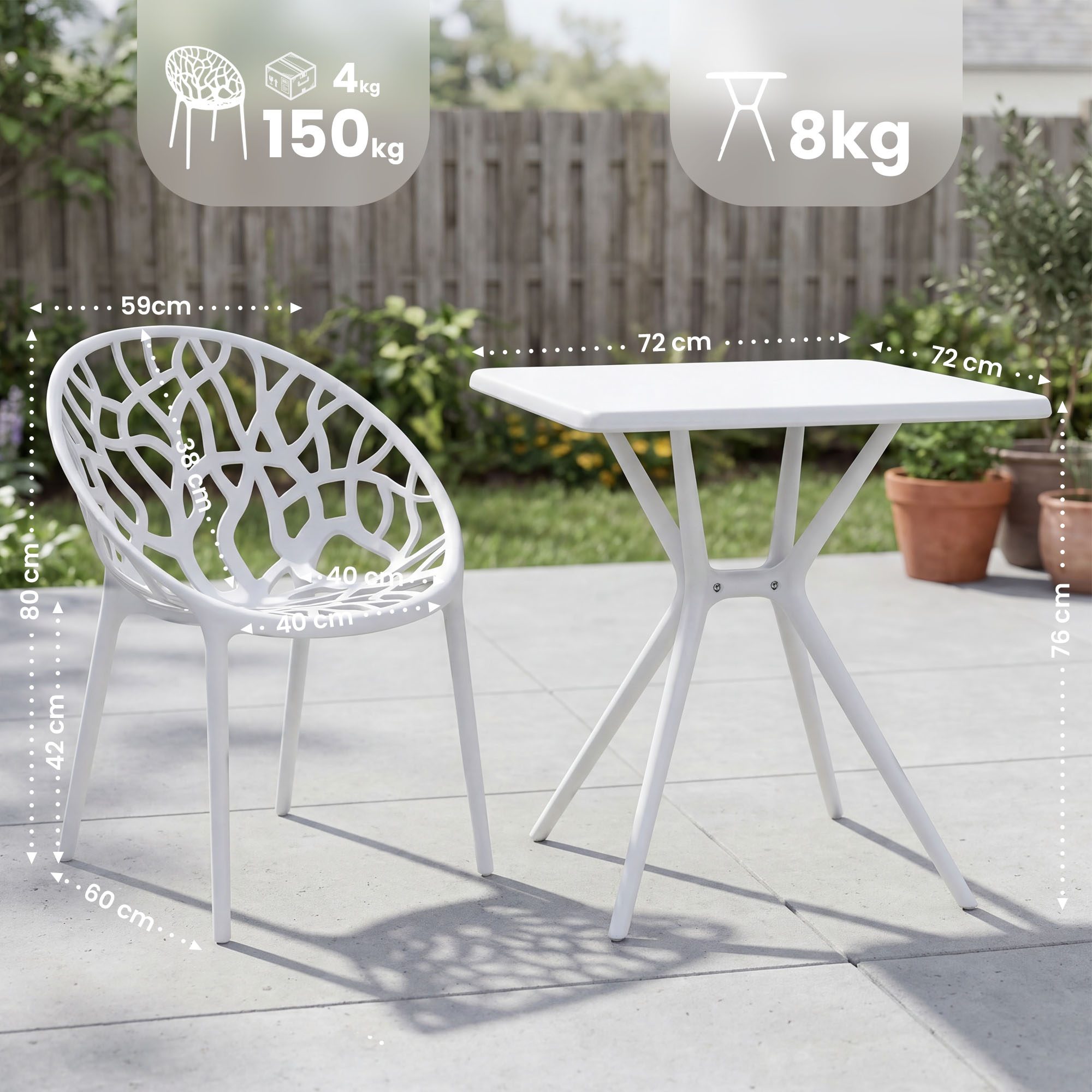 Tuinmeubelset Lumera met 2 stoelen