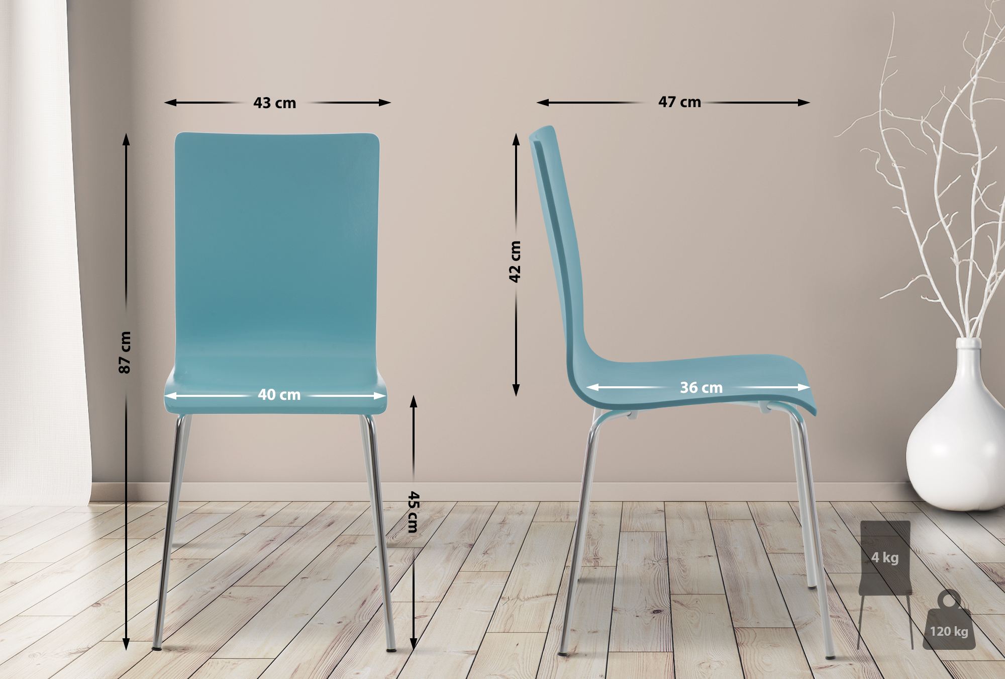 Set van 4 Pepe bezoekersstoelen