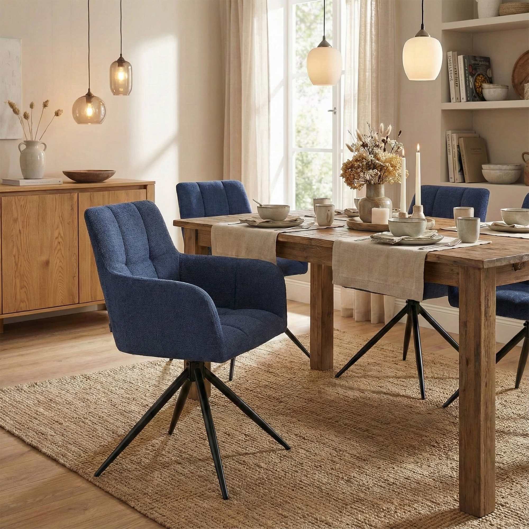 Set van 2 eetkamerstoelen Jonah stof