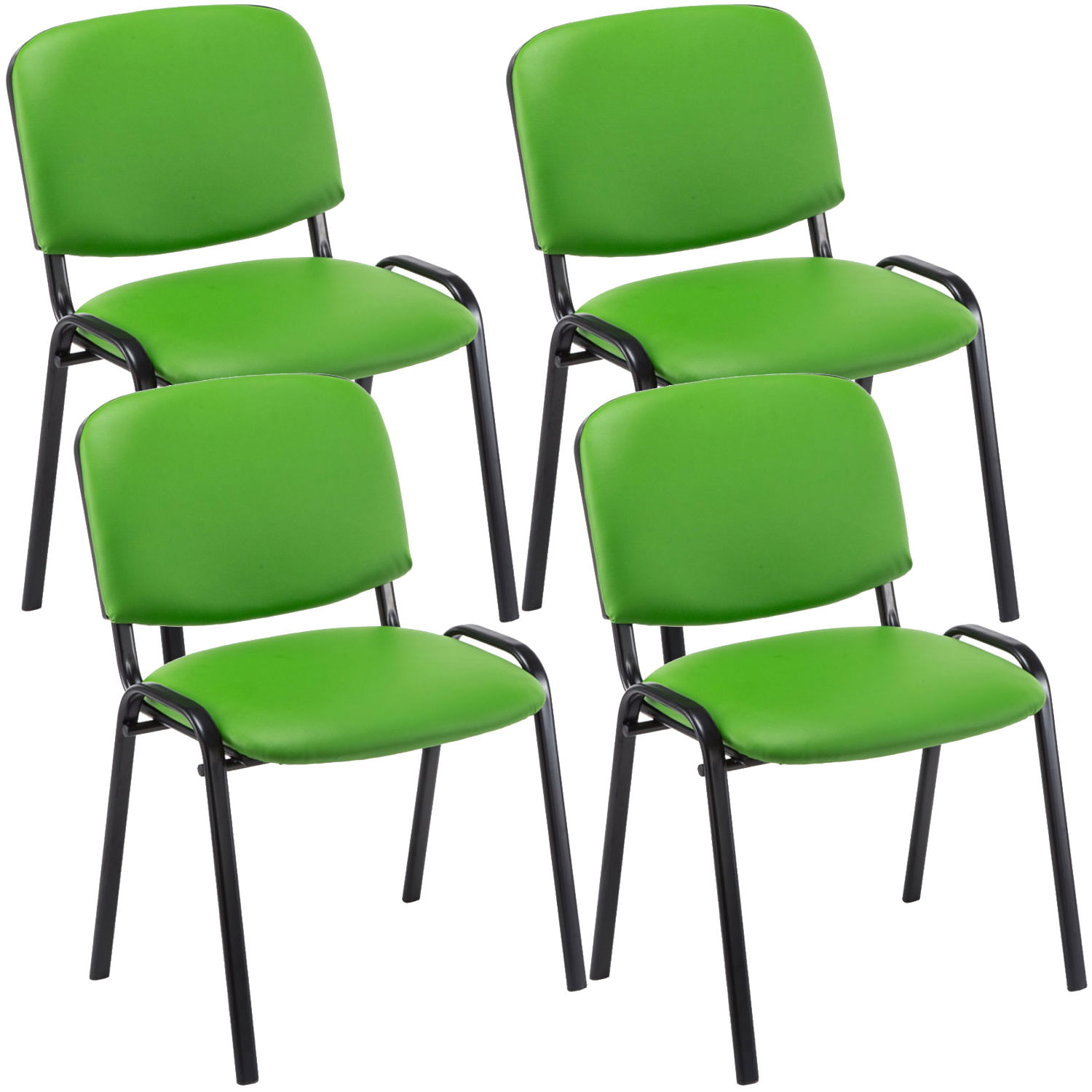 4-delige set bezoekersstoel Ken Kunstleer