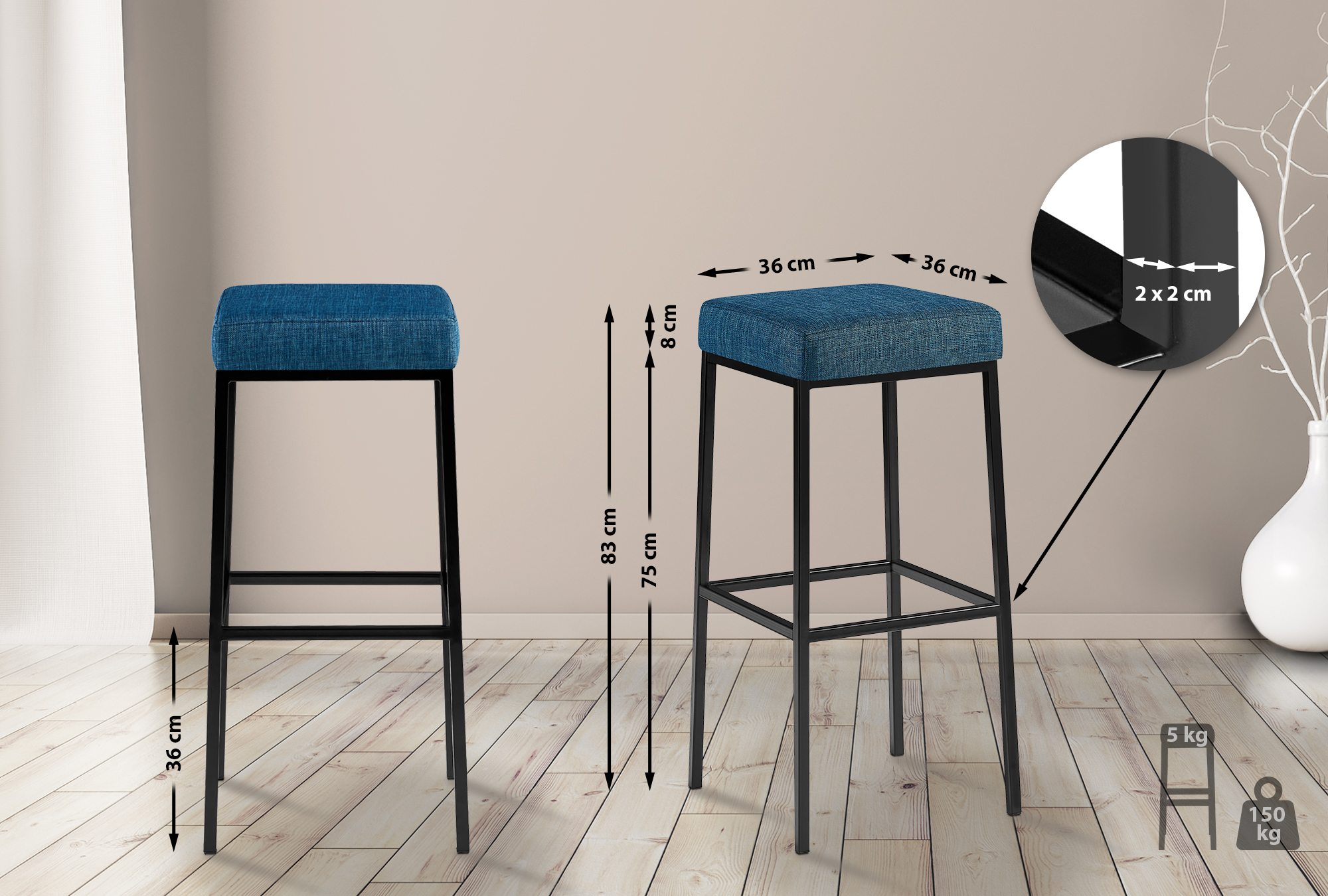 Barkruk Montreal Stoffen Bekleding