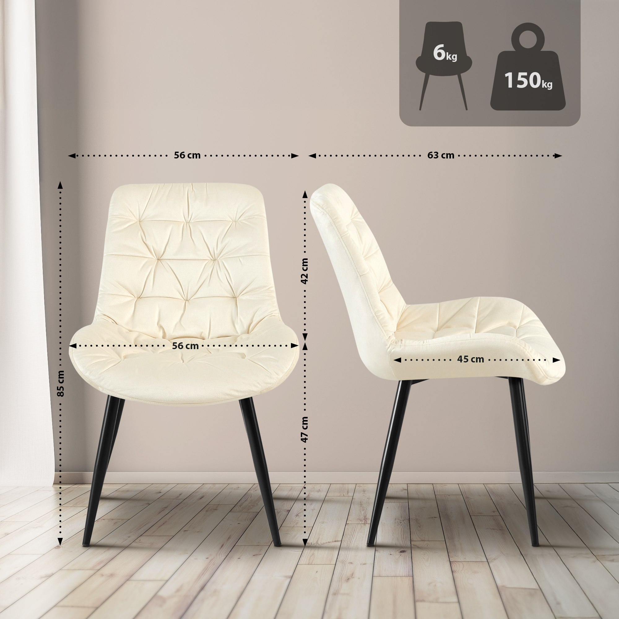 Set van 2 Eetkamerstoelen Rossford