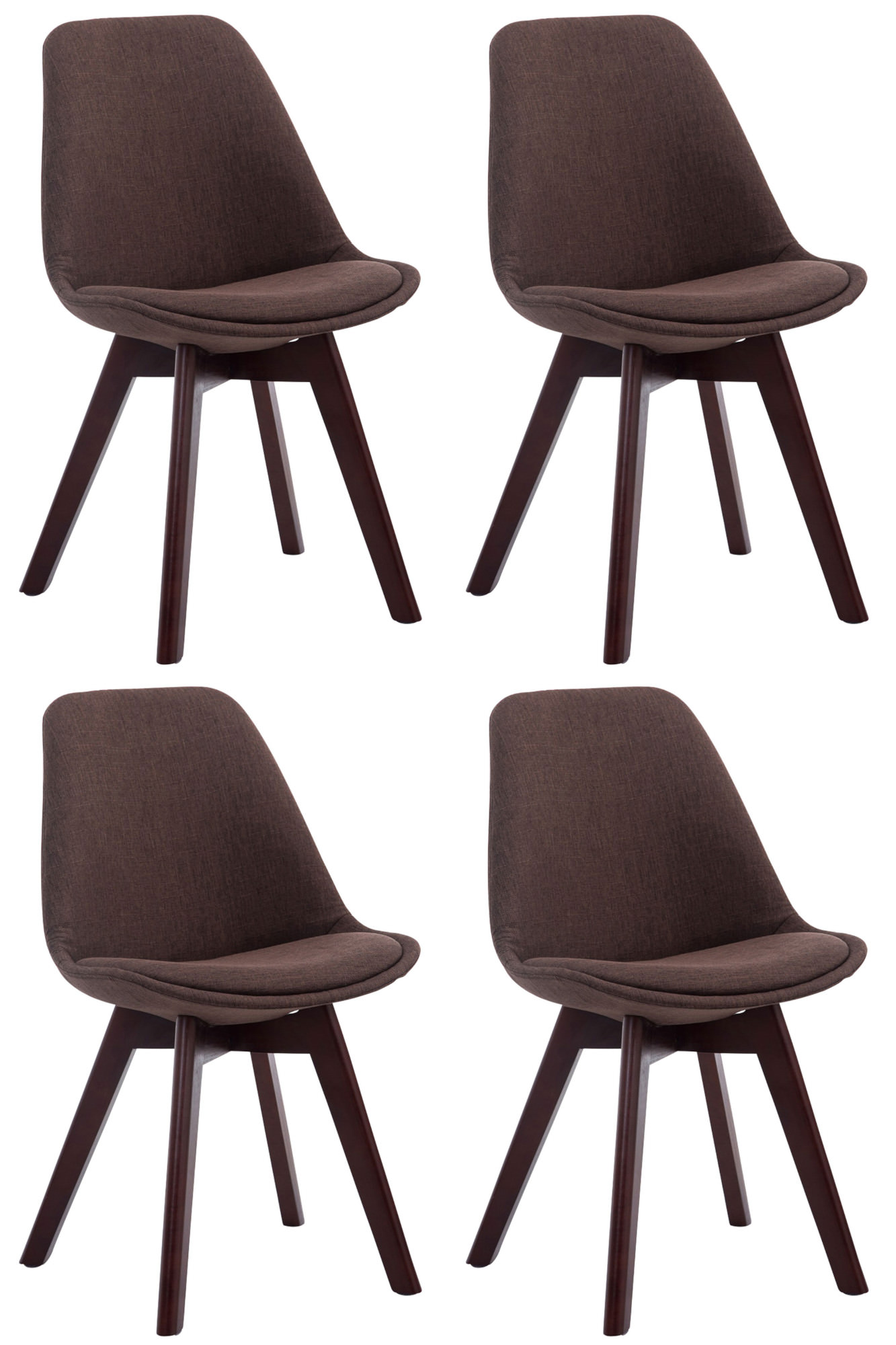 Set van 4 eetkamerstoelen Borneo V2 Stof