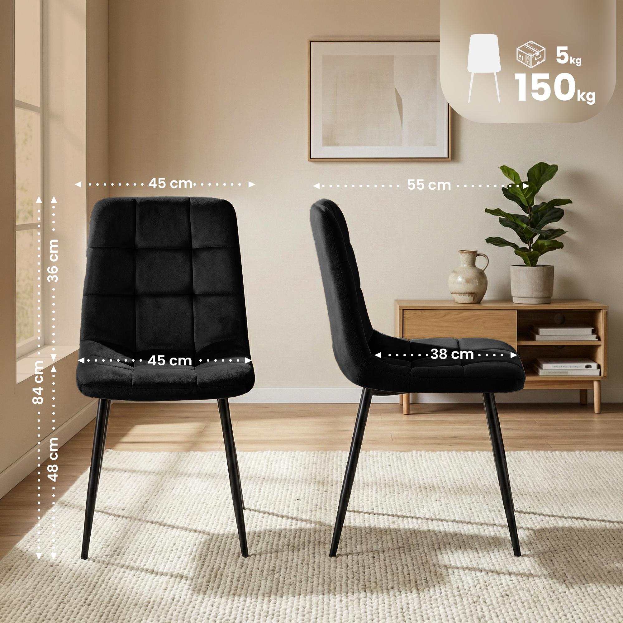 Set van 4 Eetkamerstoelen Antibes Fluweel